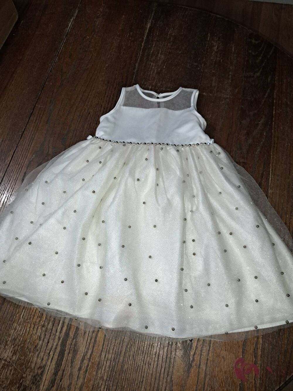 6 American Princess Ivory Sleeveless Rhinestone Embellished Dress Wedding Easter